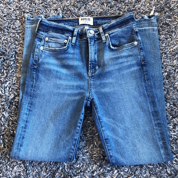 AGOLDE SKINNY LOW RISE DISTRESSED HEM - Picture 2 of 6